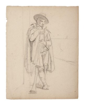 Musician, 19th Century, Pencil Drawing-ZCI-797601