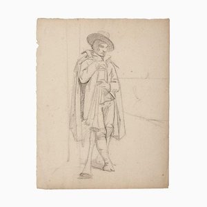 Musician, 19th Century, Pencil Drawing-ZCI-797601