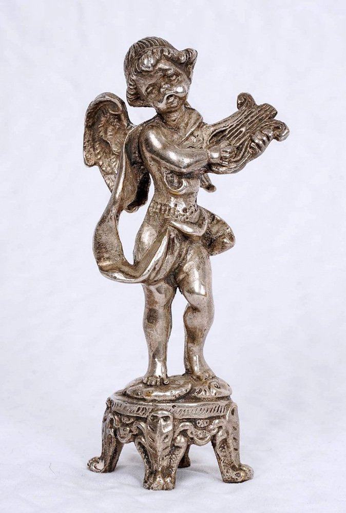 Musician Cherubs in Cast Lead, 20th Century, Set of 3