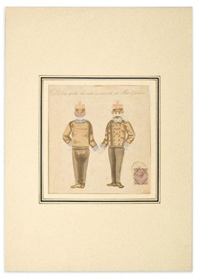 Musicians - Original Watercolor on Paper - 19th Century 19th century-ZCI-762815