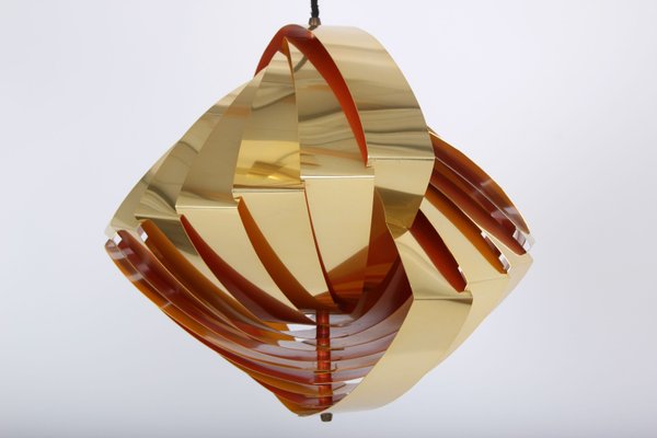 Mussel Shell Lamp with Lamellae in Brass by Louis Weisdorf for Lyfa, 1960s-DQ-1370897