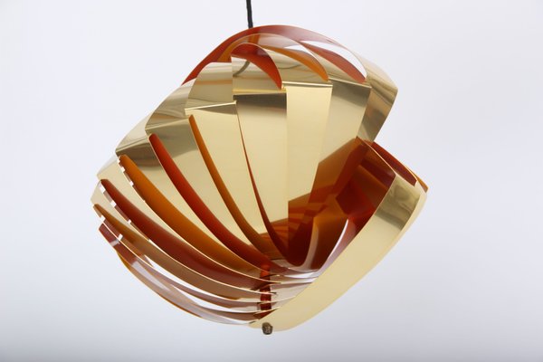 Mussel Shell Lamp with Lamellae in Brass by Louis Weisdorf for Lyfa, 1960s-DQ-1370897