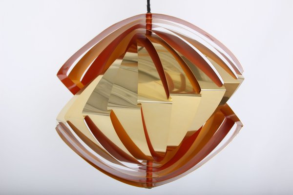 Mussel Shell Lamp with Lamellae in Brass by Louis Weisdorf for Lyfa, 1960s-DQ-1370897