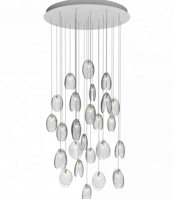 MUSSELS ROUND 26 - LED crystal pendant lamp by bomma