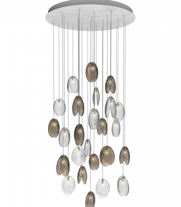 MUSSELS ROUND 26 - LED crystal pendant lamp by bomma