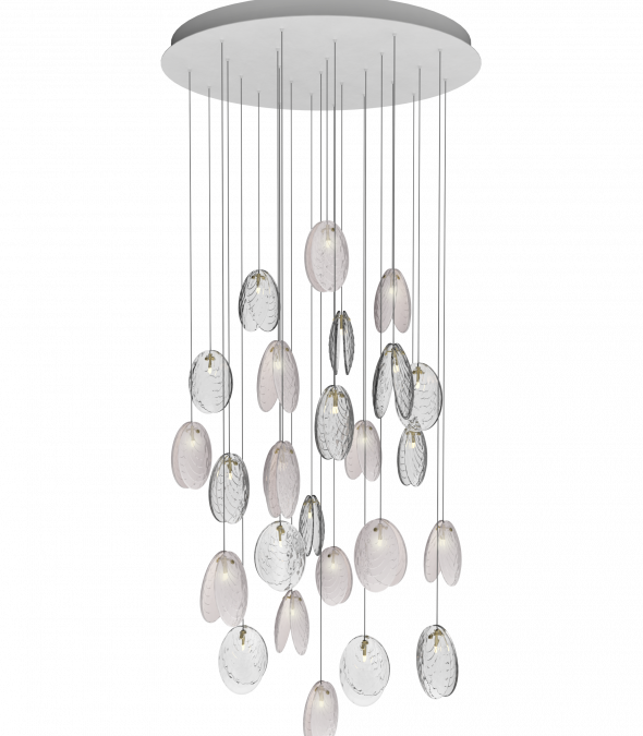 MUSSELS ROUND 26 - LED crystal pendant lamp by bomma