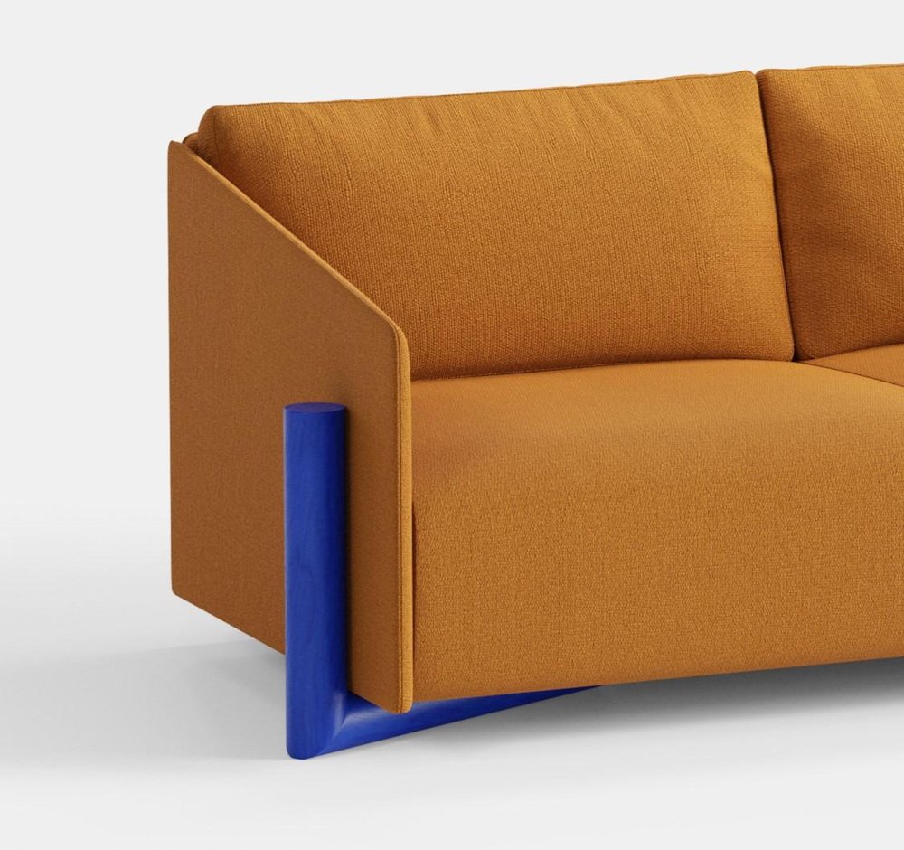 Mustard Timber 3-Seater Sofa by Kann Design