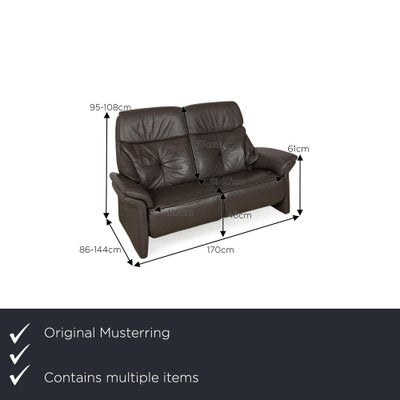 Musterring Three-Seater Sofa Set in Leather, Set of 3-RQW-2041475