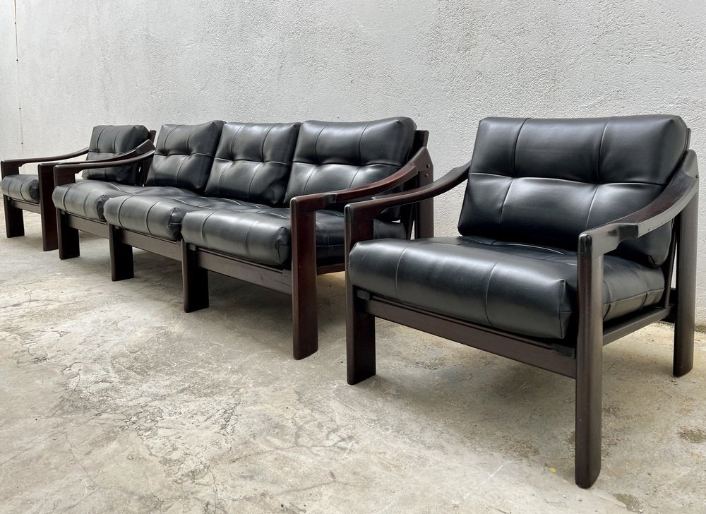 N.416 Sofa and Lounge Chairs by Gregorio Vicente Cortés for H. Muebles, Spain, 1964, Set of 3