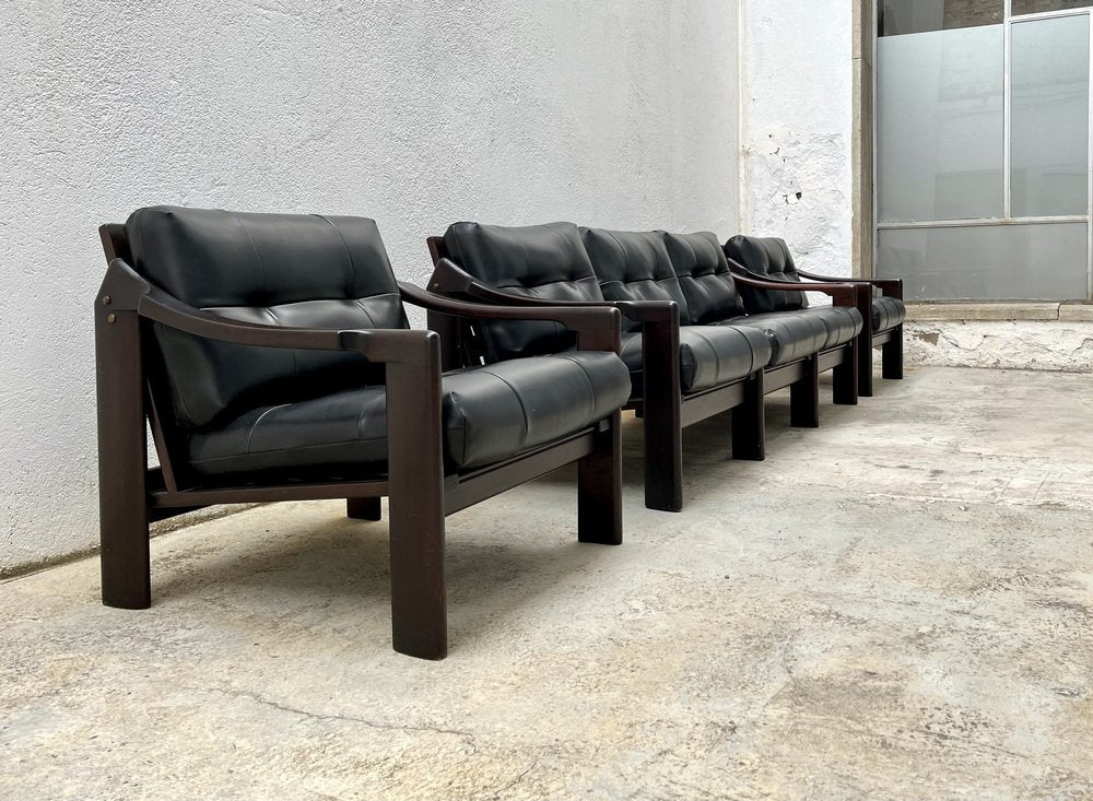 N.416 Sofa and Lounge Chairs by Gregorio Vicente Cortés for H. Muebles, Spain, 1964, Set of 3