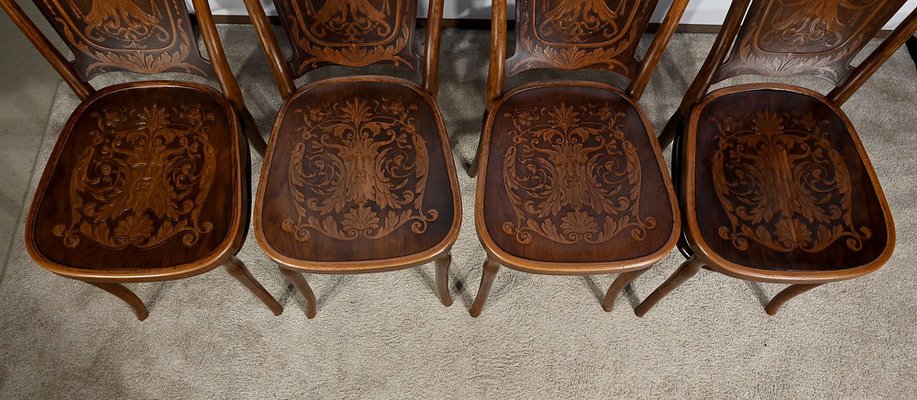 N ° 67 Dining Chairs by Jacob & Josef Kohn, 1900s, Set of 4-RVK-1763066