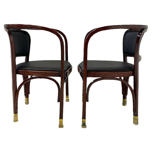 N° 715 Armchairs by Gustav Siegel for Kohn, Austria, 1900, Set of 2