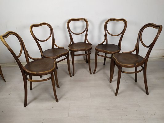 N28 Heart Chairs from Thonet, 1890s, Set of 5-EAD-1742709