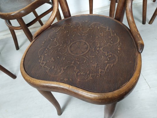 N28 Heart Chairs from Thonet, 1890s, Set of 5-EAD-1742709