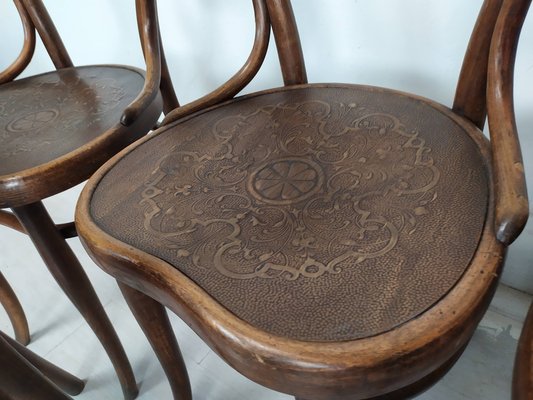 N28 Heart Chairs from Thonet, 1890s, Set of 5-EAD-1742709