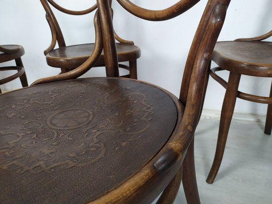 N28 Heart Chairs from Thonet, 1890s, Set of 5-EAD-1742709