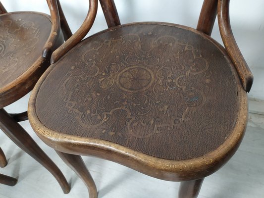 N28 Heart Chairs from Thonet, 1890s, Set of 5-EAD-1742709