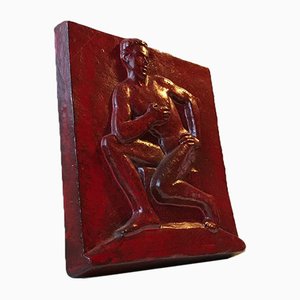 Naked Man Cast Iron Relief Wall Plaque by Jørgen Gudmundsen-Holmgreen for A/S H. Rasmussen & Co - Odense, 1956-LCR-883857