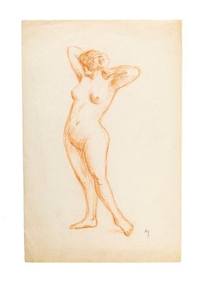 Naked Woman - Original Pencil Drawing Late 19th Century Late 19th Century-ZCI-760836