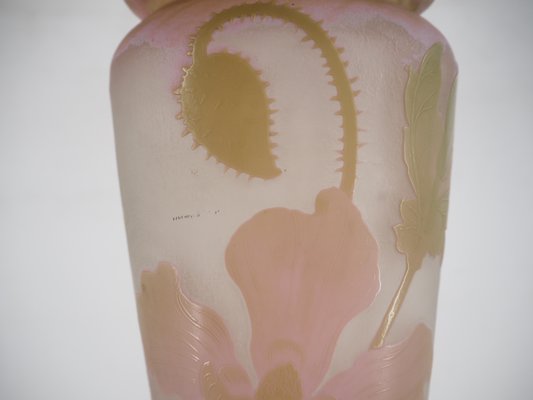 Nancy Glass Paste Vase with Poppies by Émile Galle-KHH-1300969