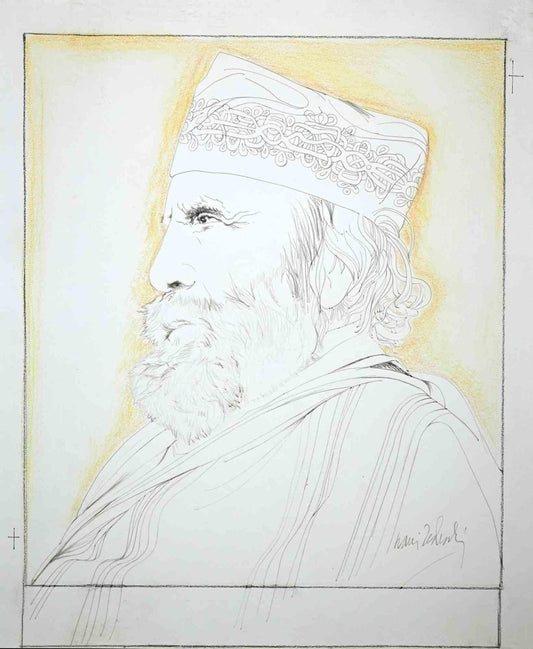 Nani Tedeschi, Portrait of Giuseppe Garibaldi, Drawing, 1970s