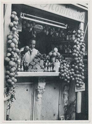 Naples, Fruitsstand, 1950s, Black and White Photograph-DYV-1223868