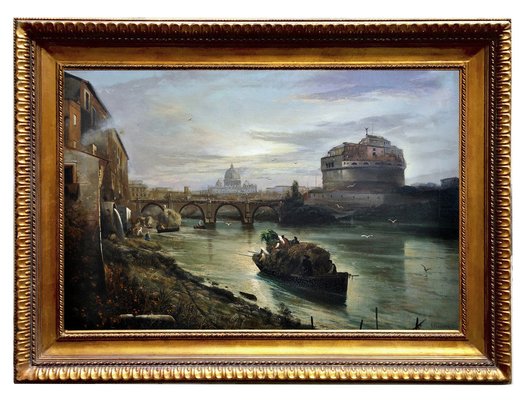 Naples, Italian Landscape, Oil on Canvas, Framed-YUW-1304944