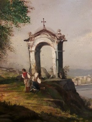 Naples Landscape Painting, Neapolitan School, Oil on Canvas, Framed-YUW-1313301