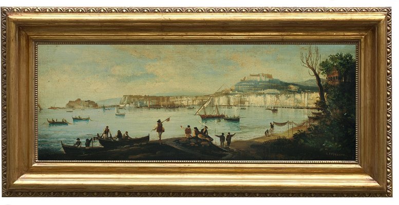 Naples, Posillipo School, Italian Landscape, 2004, Oil on Canvas, Framed-YUW-1313036