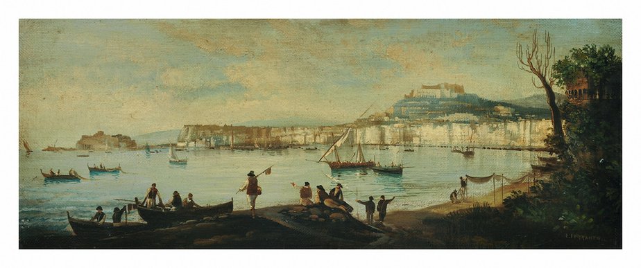 Naples, Posillipo School, Italian Landscape, 2004, Oil on Canvas, Framed-YUW-1313036