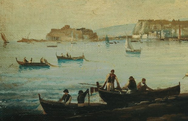 Naples, Posillipo School, Italian Landscape, 2004, Oil on Canvas, Framed-YUW-1313036