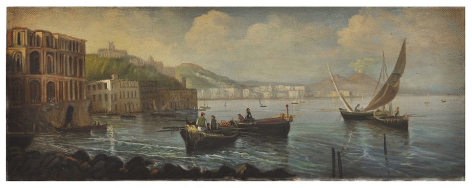 Naples, Posillipo School, Italian Landscape, Oil on Canvas, Framed-YUW-1304947