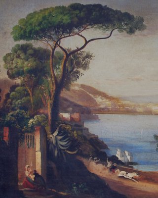 Naples, Posillipo School, Italian Landscape, Oil on Canvas, Framed-YUW-1304951