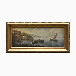 Naples, Posillipo School, Italian Landscape, Oil on Canvas, Framed-YUW-1304947