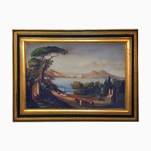 Naples, Posillipo School, Italian Landscape, Oil on Canvas, Framed-YUW-1304951