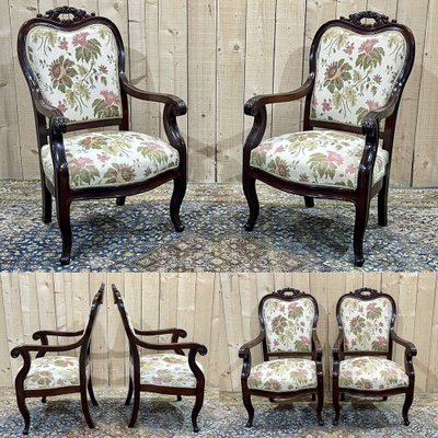 Napoleon III Armchairs, Set of 2-QYF-1768539