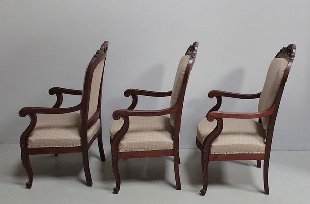 Napoleon III Armchairs, Set of 3-RVK-1111665