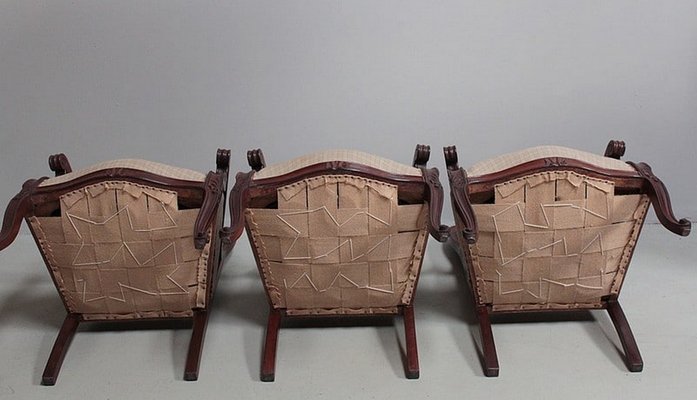 Napoleon III Armchairs, Set of 3-RVK-1111665