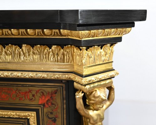 Napoleon III Blackened Pear Wood Support Unit, 19th Century-RVK-1702001