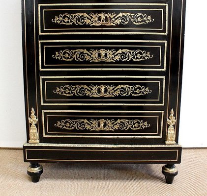 Napoleon III Blackened Wood Secretaire, 19th Century-RVK-990989