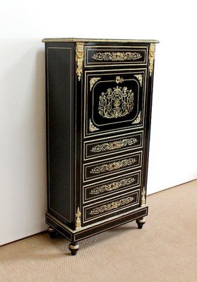 Napoleon III Blackened Wood Secretaire, 19th Century-RVK-990989