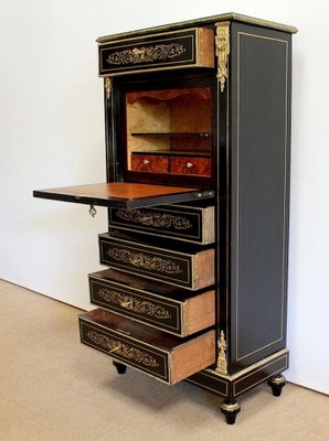 Napoleon III Blackened Wood Secretaire, 19th Century-RVK-990989