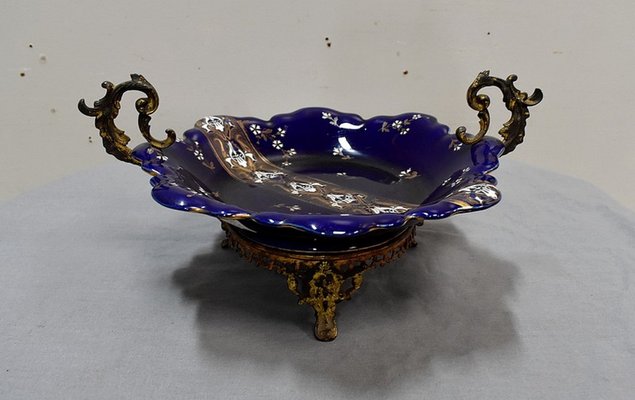 Napoleon III Blue Porcelain Bowl, Lunéville, Late 19th Century-RVK-1431737