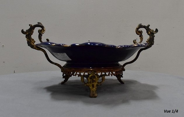 Napoleon III Blue Porcelain Bowl, Lunéville, Late 19th Century-RVK-1431737