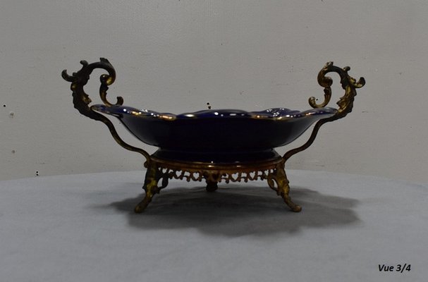 Napoleon III Blue Porcelain Bowl, Lunéville, Late 19th Century-RVK-1431737