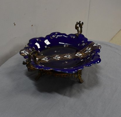 Napoleon III Blue Porcelain Bowl, Lunéville, Late 19th Century-RVK-1431737