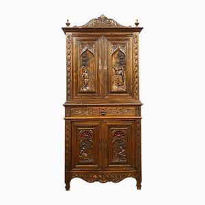 Napoleon III Breton Buffet Poulias House Cabinet in Oak-MWB-1396938