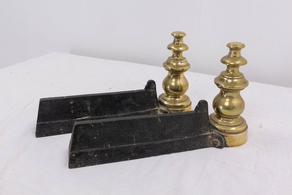 Napoleon III Bronze Andirons, France, 1890s, Set of 2-RIU-1409654