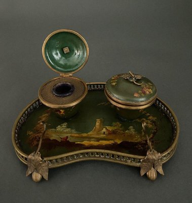 Napoleon III Bronze Desk Inkwell, 19th Century-QKG-1719048