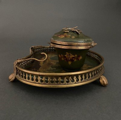 Napoleon III Bronze Desk Inkwell, 19th Century-QKG-1719048